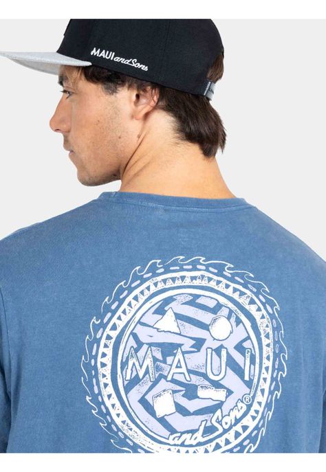 Polera MC Retro Palms Azul Hombre Maui And Sons-3