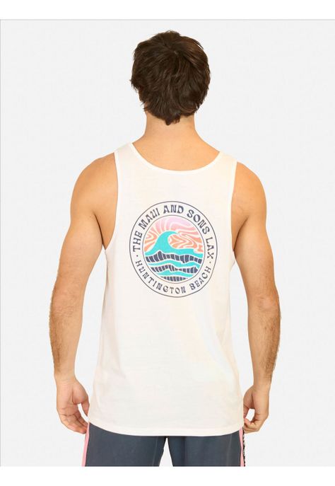Polera SM Huntington Beach  Blanco Hombre Maui And Sons-1
