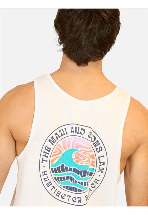 Polera SM Huntington Beach  Blanco Hombre Maui And Sons-3