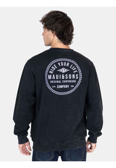 Poleron CR Coconut Negro Hombre Maui And Sons-1