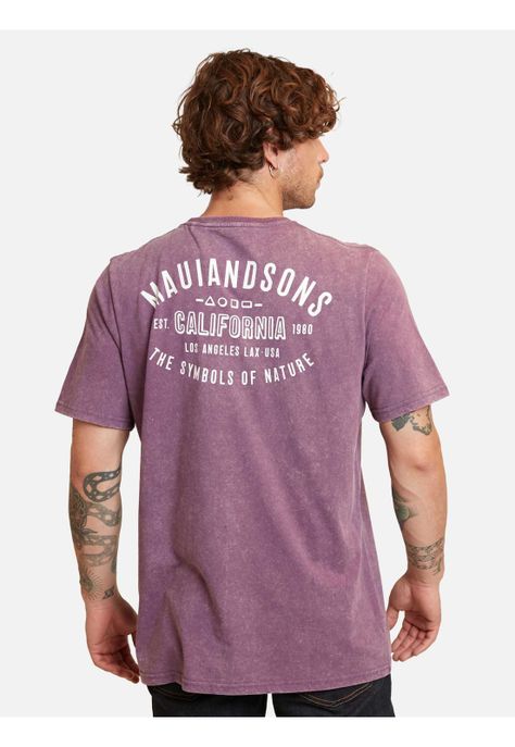 Polera The Symbols Of Nature Burdeo Hombre Maui And Sons-1