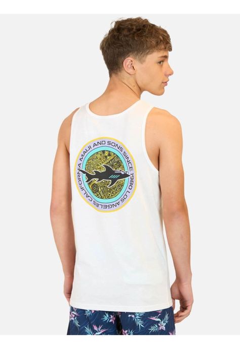 Polera S/M Shark Blanco Infantil Maui And Sons-1