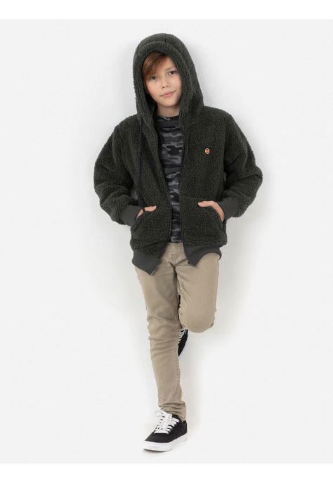 Poleron SOFT CLASSIC SHERPA Niño Verde Maui and Sons-2