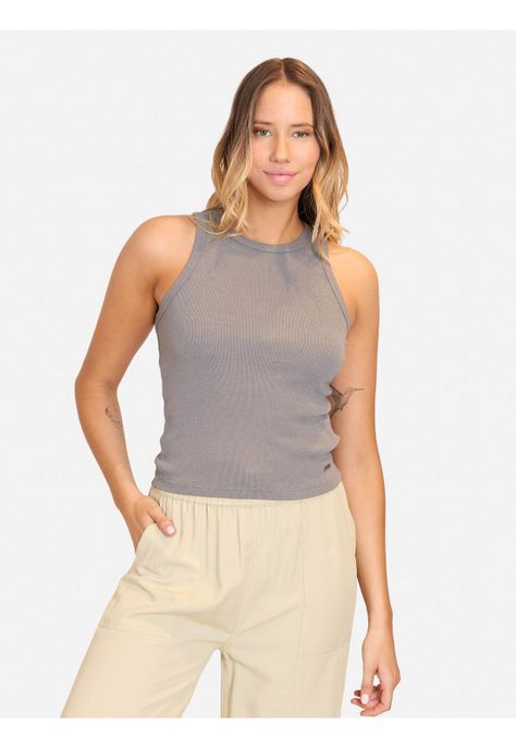 Polera MC Basic Not Basic Gris Mujer Maui And Sons-0