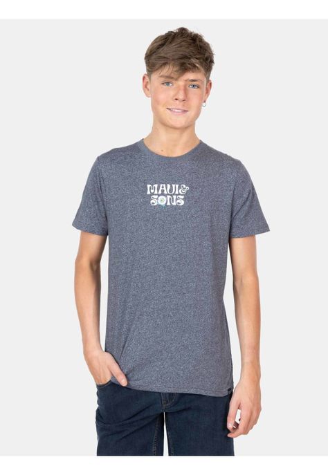 Polera MC Surf Skull Gris Infantil Maui And Sons-0