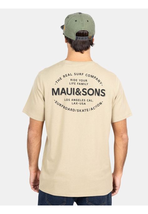 Polera MC Surf Skate Action Café Hombre Maui And Sons-1