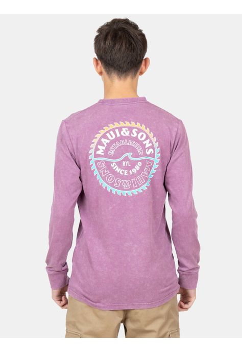 Polera ML Sprocket Maui Burdeo Infantil Maui And Sons-1