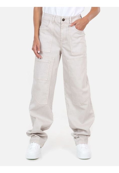 Jeans Turbo Beige Mujer Maui And Sons-1