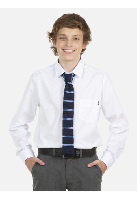 Camisa Escolar Lisa Juvenil Blanco Maui and Sons-0
