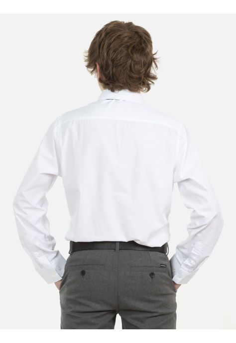 Camisa Escolar Lisa Juvenil Blanco Maui and Sons-1