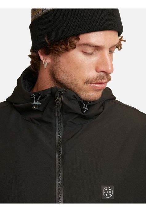 Cortaviento Windbreaker Mahalo Negro Hombre Maui And Sons-4