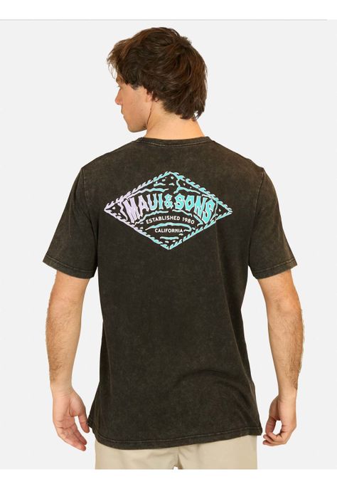 Polera MC California States Negro Hombre Maui And Sons-1