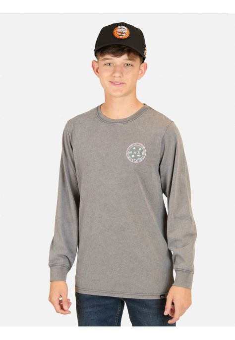 Polera ML Moai Gris Infantil Maui And Sons-0