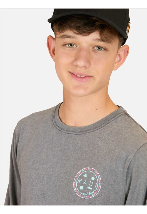 Polera ML Moai Gris Infantil Maui And Sons-2