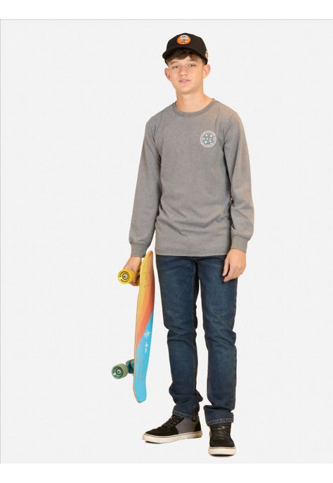 Polera ML Moai Gris Infantil Maui And Sons-3