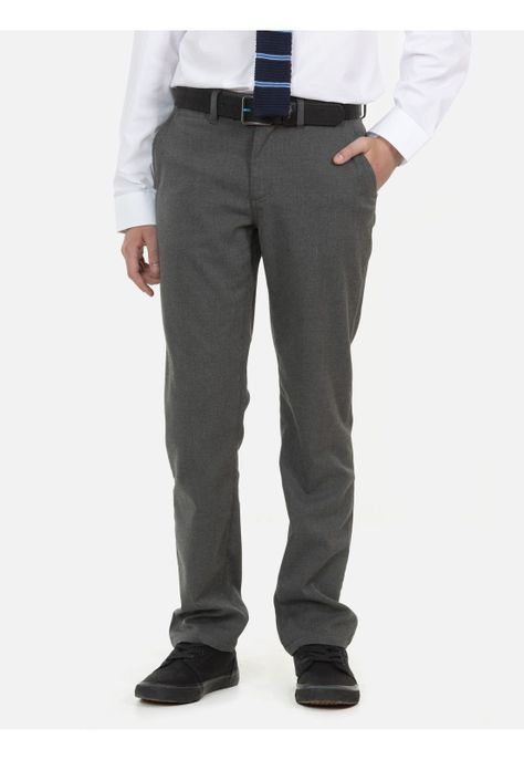 Pantalon Escolar Skinny Pretina Regular Juvenil Gris Maui and Sons-0