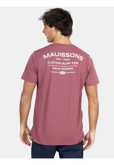 Polera MC Custom Surf Rojo Hombre Maui And Sons-1