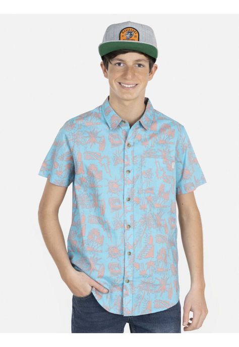 Camisa HIBISCUS ART Juvenil Multicolor Maui and Sons-0