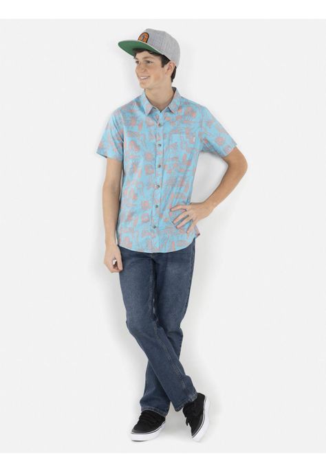 Camisa HIBISCUS ART Juvenil Multicolor Maui and Sons-2