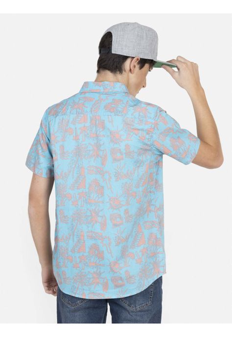 Camisa HIBISCUS ART Juvenil Multicolor Maui and Sons-3