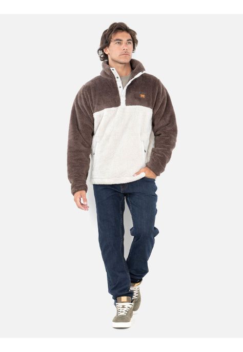 Poleron Chiporro León Beige Hombre Maui And Sons-3