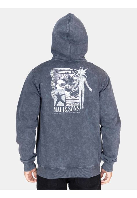 Poleron FZ Coral Gris Hombre Maui And Sons-1