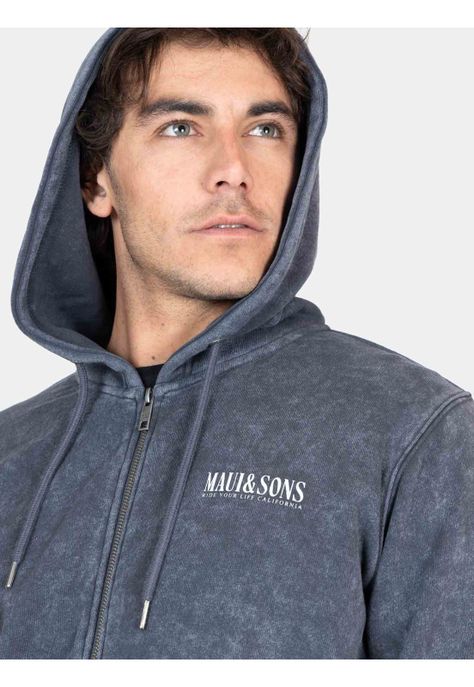 Poleron FZ Coral Gris Hombre Maui And Sons-2