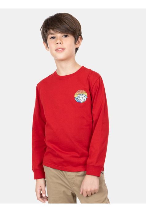 Polera ML Shark Slave Rojo Niño Maui And Sons-2