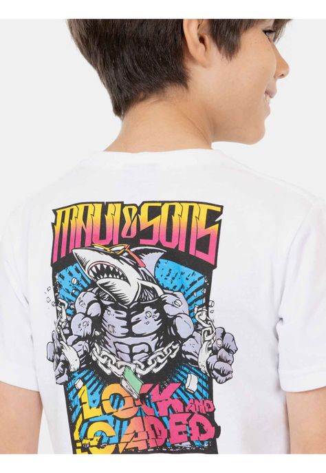 Polera MC Lock And Loaded Blanco Niño Maui And Sons-3