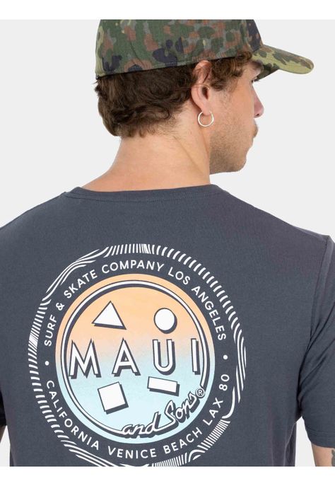 Polera MC Classic Shores Gris Hombre Maui And Sons-3