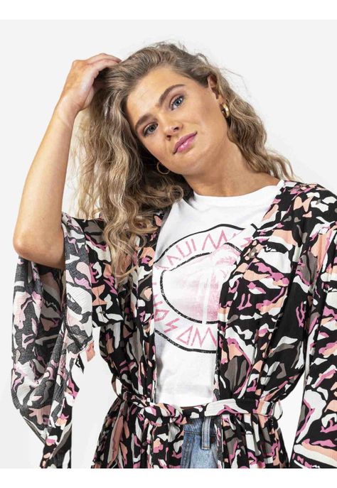 Blusa ABSTRACT ART KIMONO Mujer Multicolor Maui and Sons-3