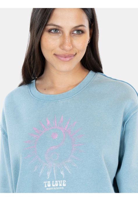 Poleron CR Chill Out Celeste Mujer Maui and Sons-3