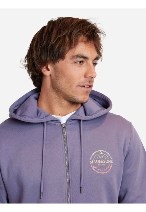 Poleron Fullzipper Established Mcmlx Hombre Morado Maui And Sons-2