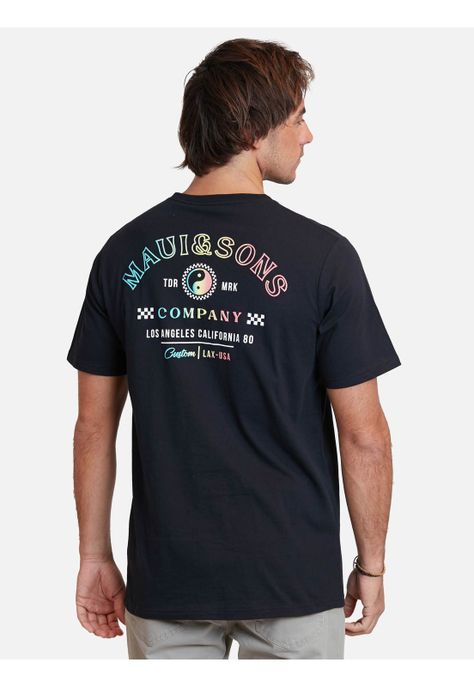 Polera Gradient Puff Tees Negro Hombre Maui And Sons-1