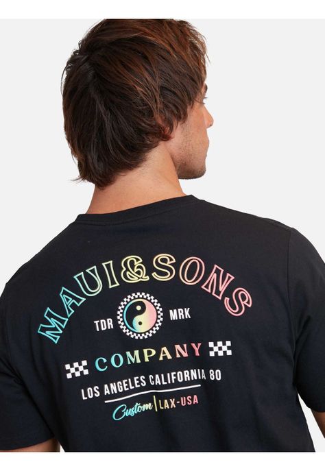 Polera Gradient Puff Tees Negro Hombre Maui And Sons-2