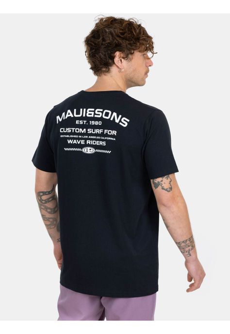 Polera MC Custom Surf Negro Hombre Maui And Sons-1