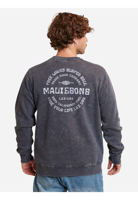 Poleron Free Waves Surfing Azul Hombre Maui And Sons-1