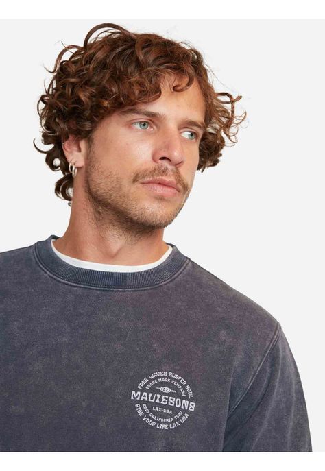 Poleron Free Waves Surfing Azul Hombre Maui And Sons-2