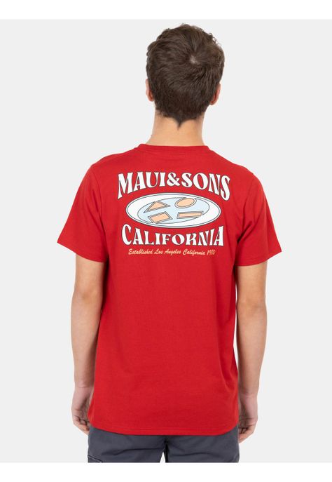 Polera MC Established Los Angeles Rojo Infantil Maui And Sons-1