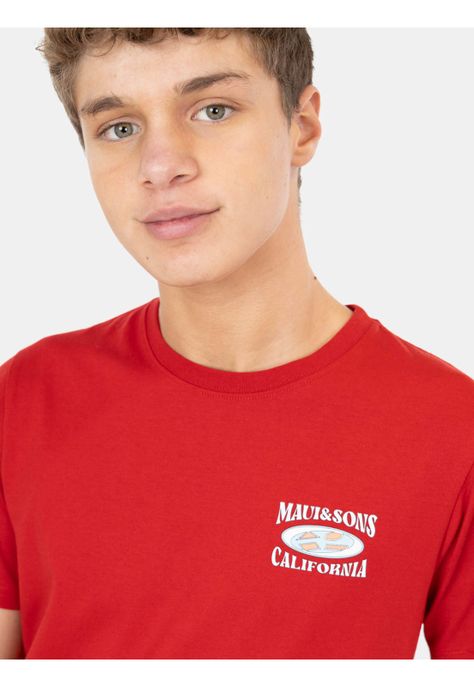 Polera MC Established Los Angeles Rojo Infantil Maui And Sons-3