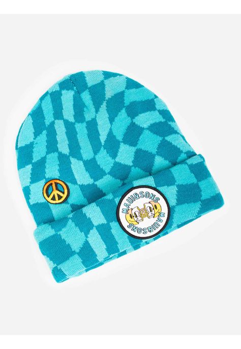 Gorro Inside Peace Beanie Azul Aceite Niño Maui And Sons-0