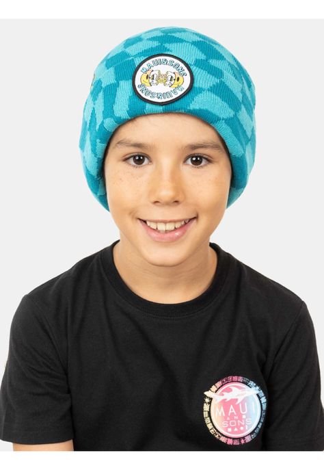 Gorro Inside Peace Beanie Azul Aceite Niño Maui And Sons-1