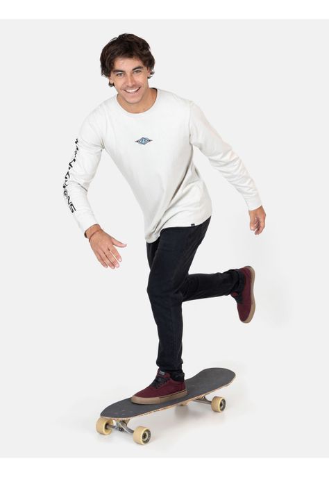 Polera ML Volcano Beige Hombre Maui And Sons-3