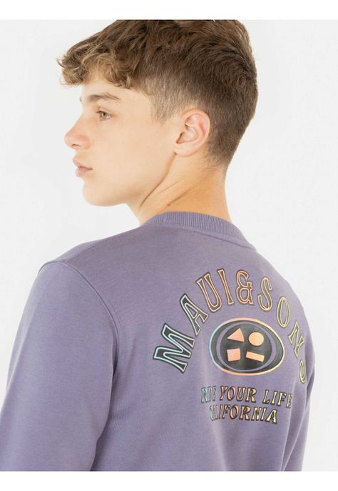 Poleron Logo Gradient Young Morado Juvenil Maui And Sons-2