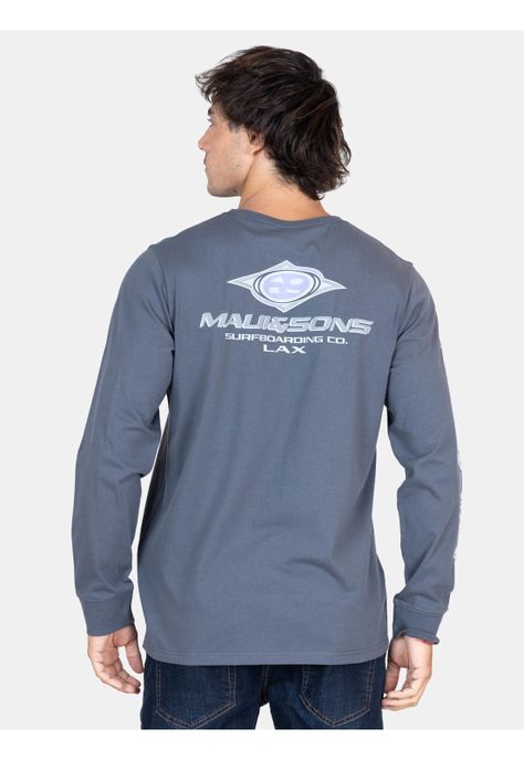Polera ML Volcano Gris Hombre Maui And Sons-1