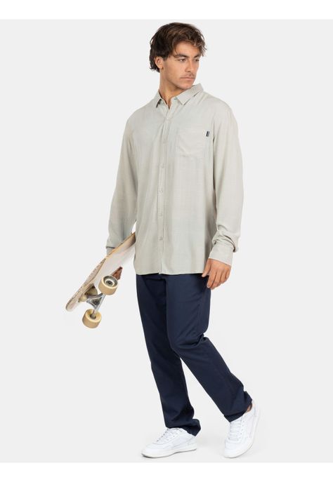 Camisa ML Sunset Shore Khaki Hombre Maui And Sons-2