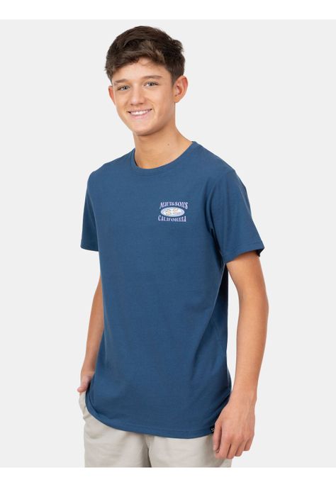 Polera MC Established Los Angeles Azul Infantil Maui And Sons-0