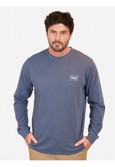 Polera ML California Hombre Azul Maui And Sons-0