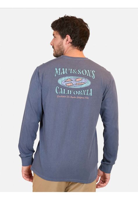 Polera ML California Hombre Azul Maui And Sons-1