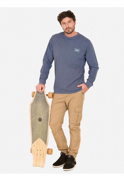 Polera ML California Hombre Azul Maui And Sons-2